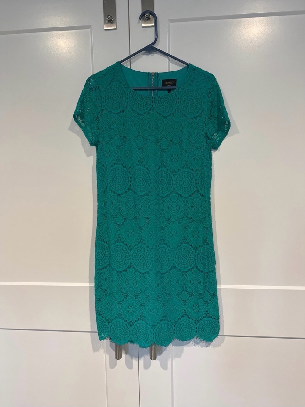 Lace Shift Dress in Teal